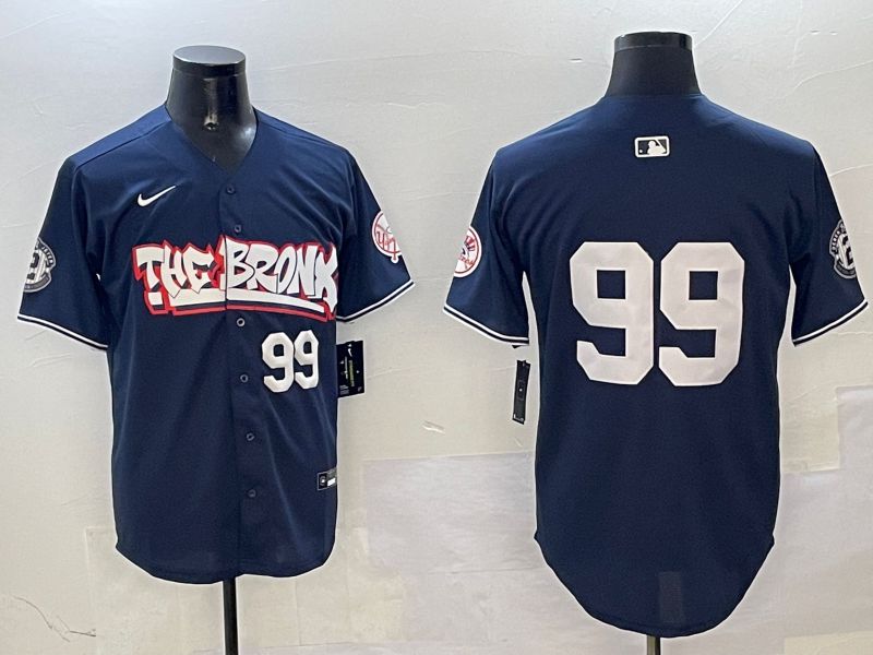 Men New York Yankees 99 Judge Drak Blue four generations Joint Name 2025 Nike MLB Jersey style 11